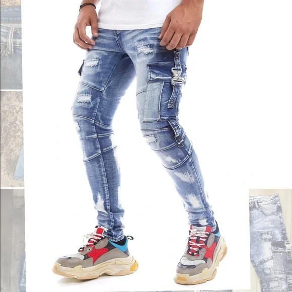 NWOT REELISTIK NYC- CARGO JEANS-BLUE